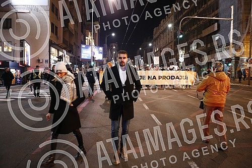 In front of the Presidency, a protest is being held against the excavation of lithium and pine on the territory of the whole of Serbia, under the name 