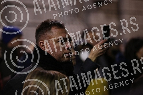 In front of the Presidency, a protest is being held against the excavation of lithium and pine on the territory of the whole of Serbia, under the name 