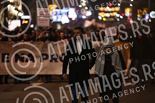 In front of the Presidency, a protest is being held against the excavation of lithium and pine on the territory of the whole of Serbia, under the name 