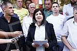In front of the building of the City Administration, a press conference was held for the councilor group United in the Assembly of Belgrade.Ispred zgrade Gradske uprave odrzana je konferencija za medije odbornicke grupe Ujedinjeni u Skupstini Beogr