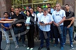 In front of the building of the City Administration, a press conference was held for the councilor group United in the Assembly of Belgrade.Ispred zgrade Gradske uprave odrzana je konferencija za medije odbornicke grupe Ujedinjeni u Skupstini Beogr