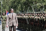 The President of the Republic of Serbia, Aleksandar Vucic, attended the display of newly produced weapons and military equipment from the domestic special-purpose industry for the needs of the units of the Serbian Armed Forces at the Military Academy