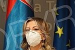 Minister of European integration Jadranka Joksimovic welcomed the first contingent of 57,000 doses of AstraZeneca vaccines through the COVAX mechanism at the 