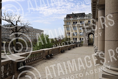 View of Belgrade from the terrace of the Ceremonial Hall of the Belgrade City Assembly.Pogled na Beograd sa terase  Svecane sale Skupstine grada Beograda. 