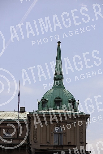 View of Belgrade from the terrace of the Ceremonial Hall of the Belgrade City Assembly.Pogled na Beograd sa terase  Svecane sale Skupstine grada Beograda. 
