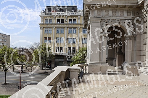 View of Belgrade from the terrace of the Ceremonial Hall of the Belgrade City Assembly.Pogled na Beograd sa terase  Svecane sale Skupstine grada Beograda. 