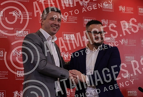 Signing of the coalition agreement between the Serbian Movement Dveri and the Movement for the Renewal of the Kingdom of Serbia for the upcoming parliamentary, presidential and Belgrade elections.Potpisivanje koalicionog sporazuma izmedju Srpskog p