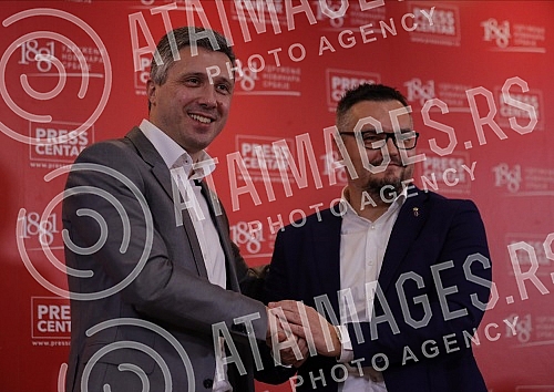 Signing of the coalition agreement between the Serbian Movement Dveri and the Movement for the Renewal of the Kingdom of Serbia for the upcoming parliamentary, presidential and Belgrade elections.Potpisivanje koalicionog sporazuma izmedju Srpskog p