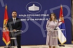 Statements for the media after the meeting of the Minister of Trade, Tourism and Telecommunications Tatjana Matic with the Minister of Economic Development and Tourism of Montenegro Goran Djurovic.Izjave za medije posle sastanak ministarke trgovine