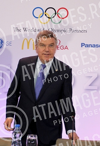 Poseta Tomasa Baha (Thomas Bach) predsednika Medjunarodnog Olimpijskog komiteta (International Olympic Committe) Beogradu. Konferencija odrzana u Crowne Plaza.