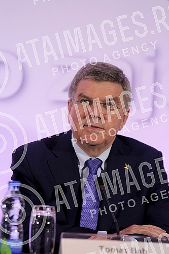 Poseta Tomasa Baha (Thomas Bach) predsednika Medjunarodnog Olimpijskog komiteta (International Olympic Committe) Beogradu. Konferencija odrzana u Crowne Plaza.