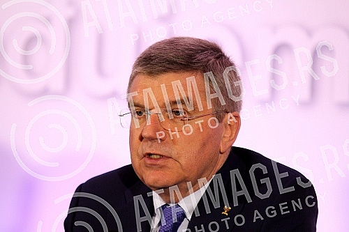 Poseta Tomasa Baha (Thomas Bach) predsednika Medjunarodnog Olimpijskog komiteta (International Olympic Committe) Beogradu. Konferencija odrzana u Crowne Plaza.