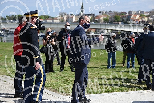 State wreath-laying ceremony and state and military honors to mark Holocaust Remembrance Day, genocide and other victims of World War II fascism at the Monument to the Victims of World War II Genocide within the former Nazi death camp complex, 