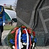 State wreath-laying ceremony and state and military honors to mark Holocaust Remembrance Day, genocide and other victims of World War II fascism at the Monument to the Victims of World War II Genocide within the former Nazi death camp complex, 