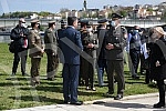 State wreath-laying ceremony and state and military honors to mark Holocaust Remembrance Day, genocide and other victims of World War II fascism at the Monument to the Victims of World War II Genocide within the former Nazi death camp complex, 