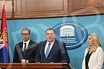 The President of Serbia, Aleksandar Vucic, paid a visit to Banja Luka, where he talked with the highest officials, attended a meeting of the High council for cooperation between RS and Serbia, and was presented with the key to the City and the Charte