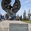 State wreath-laying ceremony and state and military honors to mark Holocaust Remembrance Day, genocide and other victims of World War II fascism at the Monument to the Victims of World War II Genocide within the former Nazi death camp complex, 