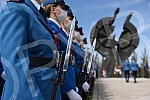 State wreath-laying ceremony and state and military honors to mark Holocaust Remembrance Day, genocide and other victims of World War II fascism at the Monument to the Victims of World War II Genocide within the former Nazi death camp complex, 