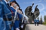 State wreath-laying ceremony and state and military honors to mark Holocaust Remembrance Day, genocide and other victims of World War II fascism at the Monument to the Victims of World War II Genocide within the former Nazi death camp complex, 