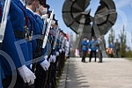 State wreath-laying ceremony and state and military honors to mark Holocaust Remembrance Day, genocide and other victims of World War II fascism at the Monument to the Victims of World War II Genocide within the former Nazi death camp complex, 