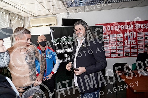 Measurement of boxers in the premises of the Red Star Sports Association before the match at the 