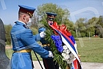State wreath-laying ceremony and state and military honors to mark Holocaust Remembrance Day, genocide and other victims of World War II fascism at the Monument to the Victims of World War II Genocide within the former Nazi death camp complex, 