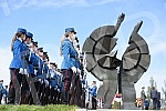 State wreath-laying ceremony and state and military honors to mark Holocaust Remembrance Day, genocide and other victims of World War II fascism at the Monument to the Victims of World War II Genocide within the former Nazi death camp complex, 