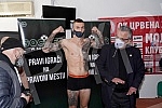 Measurement of boxers in the premises of the Red Star Sports Association before the match at the 