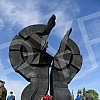 State wreath-laying ceremony and state and military honors to mark Holocaust Remembrance Day, genocide and other victims of World War II fascism at the Monument to the Victims of World War II Genocide within the former Nazi death camp complex, 