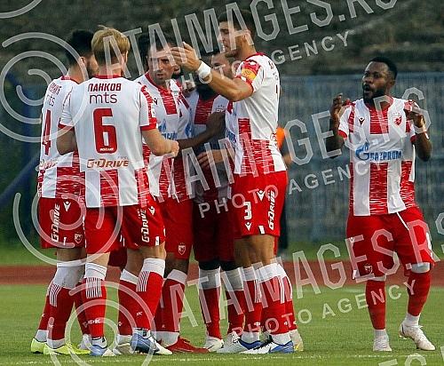 The match of the third round of the Linglong Tire Super League of Serbia between FK Spartak Zdrepceva krv and FK Crvena zvezda played at the City Stadium.Utakmica treceg kola Linglong Tire Super liga Srbije izmedju FK Spartak Zdrepceva krv i FK Crv