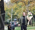 President of the Serbian right Misa Vacic on a walk with his pet Rottweiler Atila. Predsednik Srpske desnice Misa Vacic u setnji sa ljubimcem rotvajlerom Atilom.