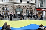 The NGO Women in Black organized a protest in front of the Russian Tsar in black and silent 