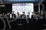 A press conference in the press hall of the Kombank hall of the 