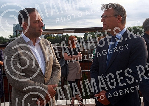 Unveiling of a memorial bench for Slovenian pilot Edvard Rusjan, organized by the Embassy of Slovenia in Edvard Rusjan Park in the new line park next to the Concrete Hall.Otkrivanje spomen klupe slovenackom pilotu Edvardu Rusjanu u organizaciji Amb