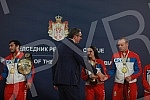 The President of the Republic of Serbia, Aleksandar Vucic, received the winners of gold medals at the European Boxing Championships, Vahid Abasov and Artyom Ageyev, as well as members of the delegation of the Boxing Federation of Serbia and the Olymp
