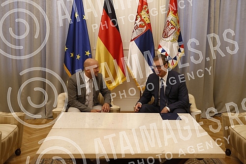 In the Presidency building, the President of the Republic of Serbia, Aleksandar Vucic, met with the special envoy of Germany for the countries of the Western Balkans, Manuel Sarrazin.U zgradi Predsednistva predsednik Republike Srbije Aleksandar Vuc