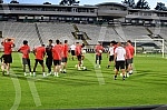 The players of FC Nice held a training session on the occasion of the upcoming Conference League match against FC Partizan.Igraci FK Nice odrzali su trening povodom predstojeceg meca Lige konferencija koji igraju protiv FK Partizan.