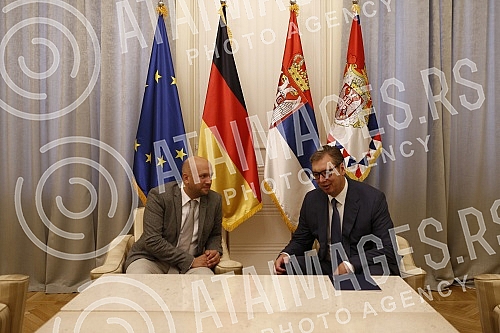 In the Presidency building, the President of the Republic of Serbia, Aleksandar Vucic, met with the special envoy of Germany for the countries of the Western Balkans, Manuel Sarrazin.U zgradi Predsednistva predsednik Republike Srbije Aleksandar Vuc