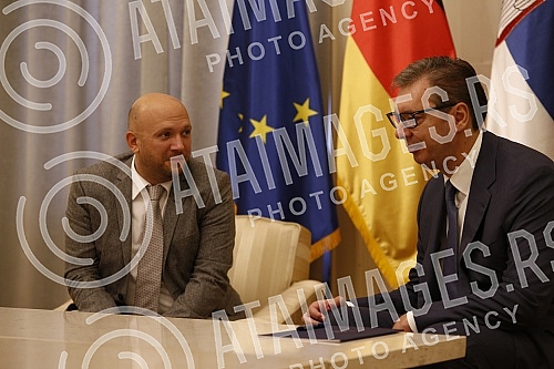 In the Presidency building, the President of the Republic of Serbia, Aleksandar Vucic, met with the special envoy of Germany for the countries of the Western Balkans, Manuel Sarrazin.U zgradi Predsednistva predsednik Republike Srbije Aleksandar Vuc