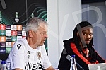 Lucian Favre, coach of FC Nice and Khephren Thuram, player of FC Nice, held a press conference on the occasion of the upcoming conference league match they are playing against FC Partizan.Lucian Favre, trener FK Nice i Khephren Thuram, igrac FK Nic
