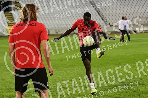 The players of FC Nice held a training session on the occasion of the upcoming Conference League match against FC Partizan.Igraci FK Nice odrzali su trening povodom predstojeceg meca Lige konferencija koji igraju protiv FK Partizan.