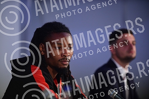 Lucian Favre, coach of FC Nice and Khephren Thuram, player of FC Nice, held a press conference on the occasion of the upcoming conference league match they are playing against FC Partizan.Lucian Favre, trener FK Nice i Khephren Thuram, igrac FK Nic