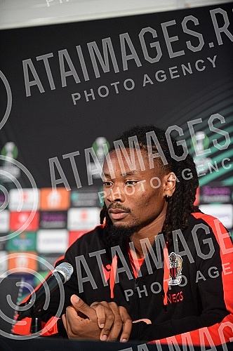 Lucian Favre, coach of FC Nice and Khephren Thuram, player of FC Nice, held a press conference on the occasion of the upcoming conference league match they are playing against FC Partizan.Lucian Favre, trener FK Nice i Khephren Thuram, igrac FK Nic