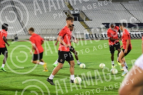 The players of FC Nice held a training session on the occasion of the upcoming Conference League match against FC Partizan.Igraci FK Nice odrzali su trening povodom predstojeceg meca Lige konferencija koji igraju protiv FK Partizan.