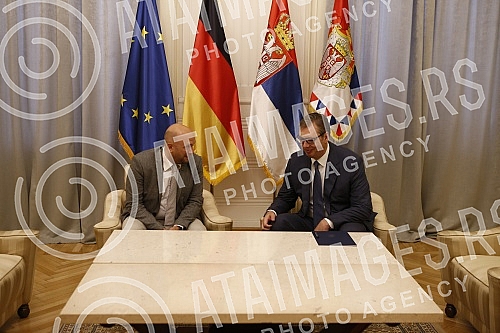 In the Presidency building, the President of the Republic of Serbia, Aleksandar Vucic, met with the special envoy of Germany for the countries of the Western Balkans, Manuel Sarrazin.U zgradi Predsednistva predsednik Republike Srbije Aleksandar Vuc