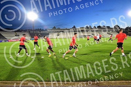 The players of FC Nice held a training session on the occasion of the upcoming Conference League match against FC Partizan.Igraci FK Nice odrzali su trening povodom predstojeceg meca Lige konferencija koji igraju protiv FK Partizan.