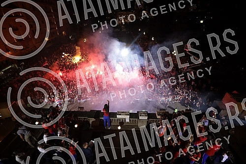 On the plateau in front of the City Assembly of Belgrade, a reception was organized for the members of the Serbian Olympic team who won nine medals at the Games in Tokyo, and the Olympians addressed the audience from the balcony of the City Assembly.