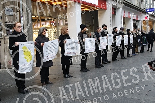 In Knez Mihailova Street, an action in black and silent 