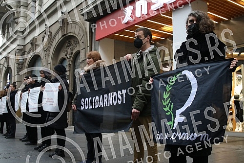 In Knez Mihailova Street, an action in black and silent 