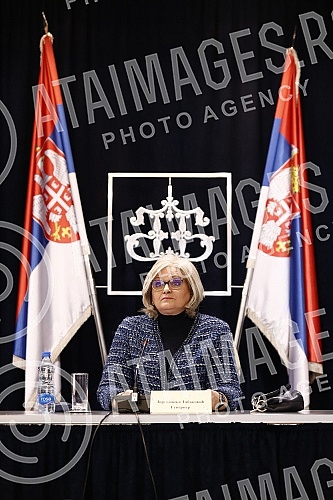 The press conference of the NBS Governor Jorgovanka Tabakovic on current developments in the financial sector was held at the National Bank of Serbia. U Narodnoj banci Srbije odrzana je konferencija za novinare guvernera NBS Jorgovanke Tabakovic o 